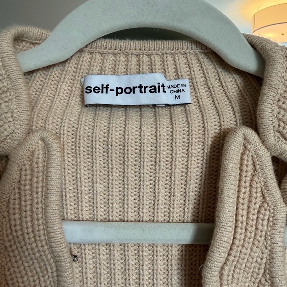 Self-Portrait Tan Knit Sweater with Button Accents - Picture 2 of 4